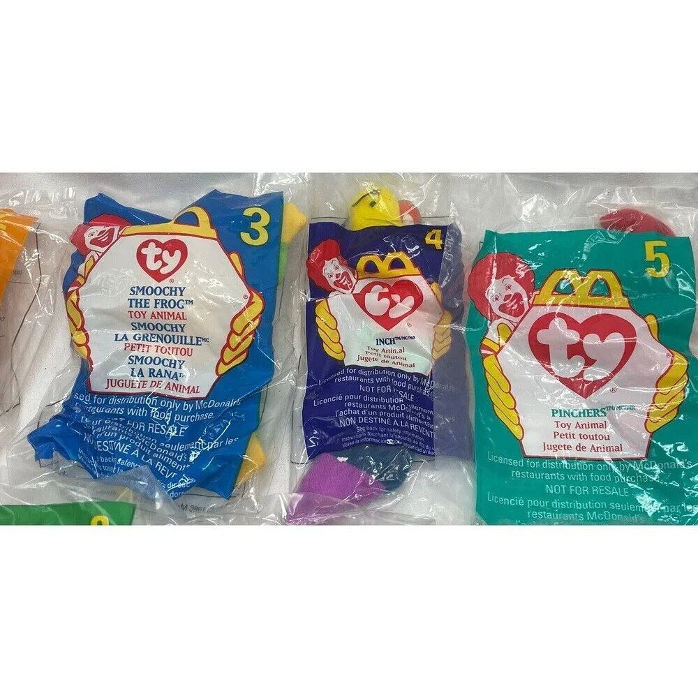 1998 Ty Teenie Beanie Babies Mcdonalds Happy Meal Toys Complete Set 1-12 New